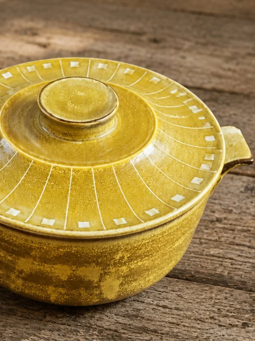 Vintage Hand Crafted Stoneware Casserole Dish Kasuga Showa Japan Oven Proof